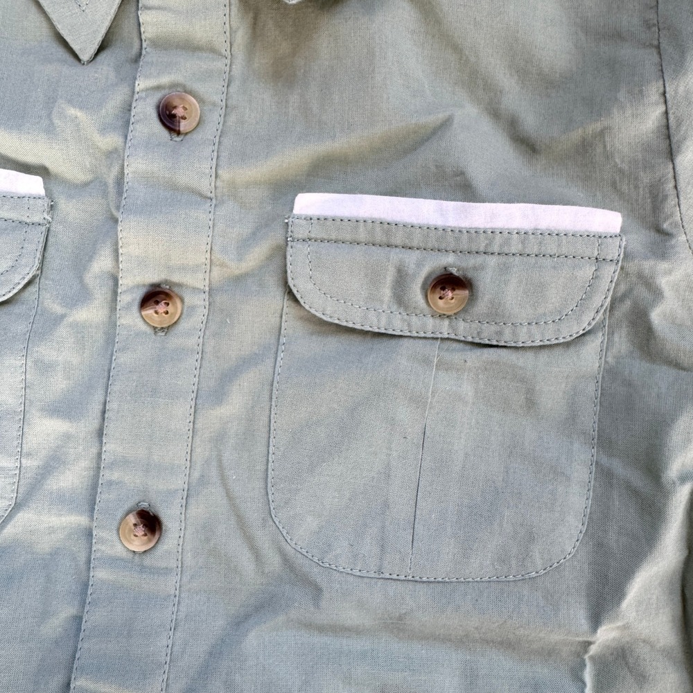 Dear Georgie Boys Sea Shirt Sage Green Long Sleeve Button Down Size 3Y NWT - Picture 4 of 6